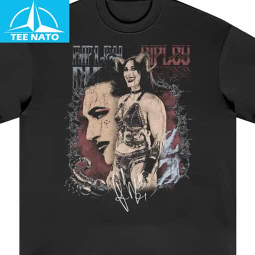 Rhea Ripley Vintage Style Grunge Wrestling Shirt - Image 2