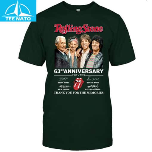 Rolling Stones 63rd Anniversary 1962-2025 Band Members Signatures Shirt - Image 3