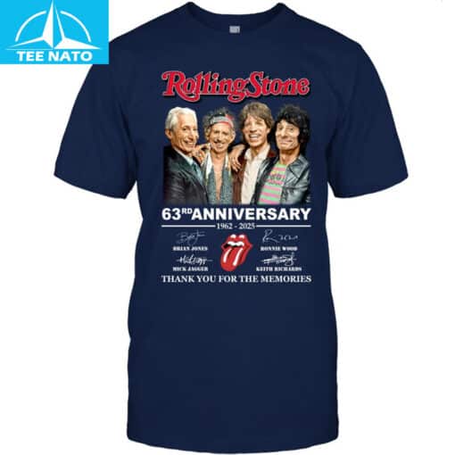 Rolling Stones 63rd Anniversary 1962-2025 Band Members Signatures Shirt - Image 5