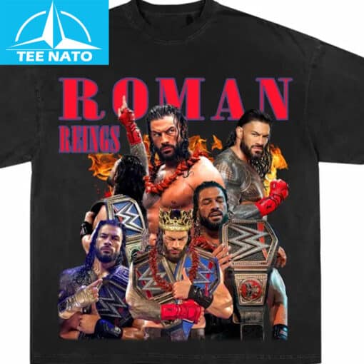 Roman Reigns WWE Professional Wrestler Collage Shirt - Image 2