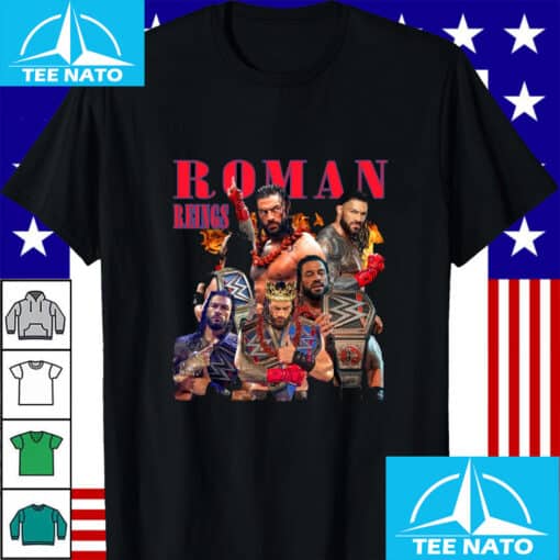 Roman Reigns WWE Professional Wrestler Collage Shirt - Image 3