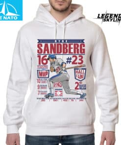 Ryne Sandberg 23 Hall of Fame Baseball Legend Stats Shirt4