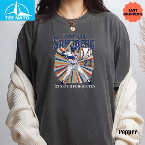 Ryne Sandberg 23 Never Forgotten Shirt - Image 3