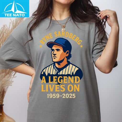 Ryne Sandberg A Legend Lives On 1959 - 2025 Shirt - Image 7