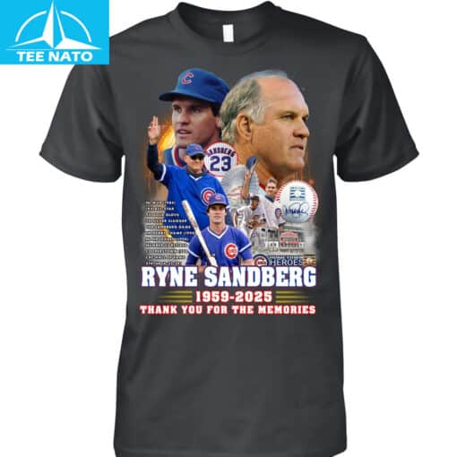 Ryne Sandberg Chicago Cubs 1959-2025 Baseball Memories TShirt