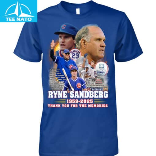 Ryne Sandberg Chicago Cubs 1959-2025 Baseball Memories TShirt - Image 3