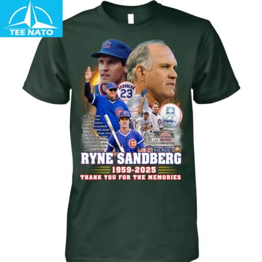 Ryne Sandberg Chicago Cubs 1959-2025 Baseball Memories TShirt - Image 4