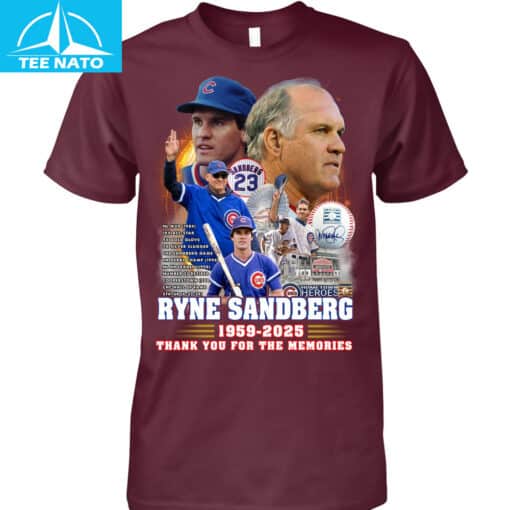 Ryne Sandberg Chicago Cubs 1959-2025 Baseball Memories TShirt - Image 5
