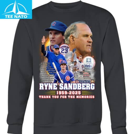 Ryne Sandberg Chicago Cubs 1959-2025 Baseball Memories TShirt - Image 6