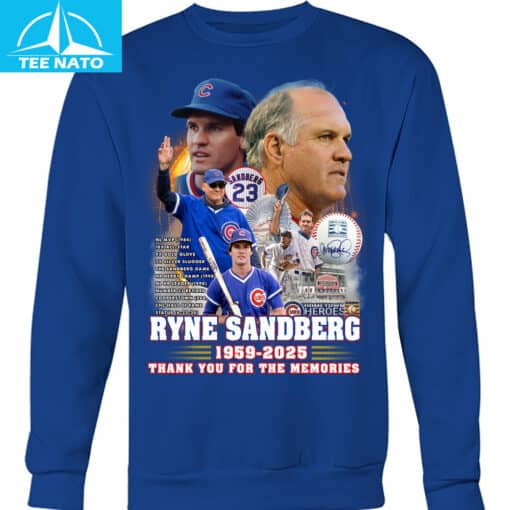 Ryne Sandberg Chicago Cubs 1959-2025 Baseball Memories TShirt - Image 7