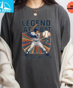 Ryne Sandberg Legend At Bat 23 Never Forgotten Baseball Fan Shirt2