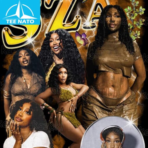 SZA Good Days R&B Singer Vintage Style Collage Shirt - Image 2