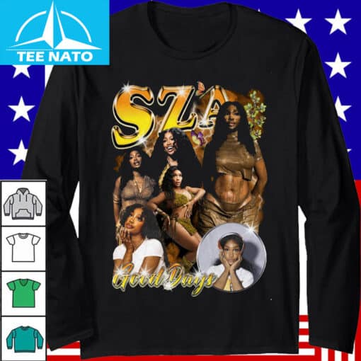 SZA Good Days R&B Singer Vintage Style Collage Shirt - Image 4