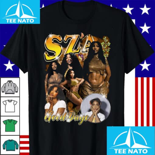 SZA Good Days R&B Singer Vintage Style Collage Shirt - Image 3