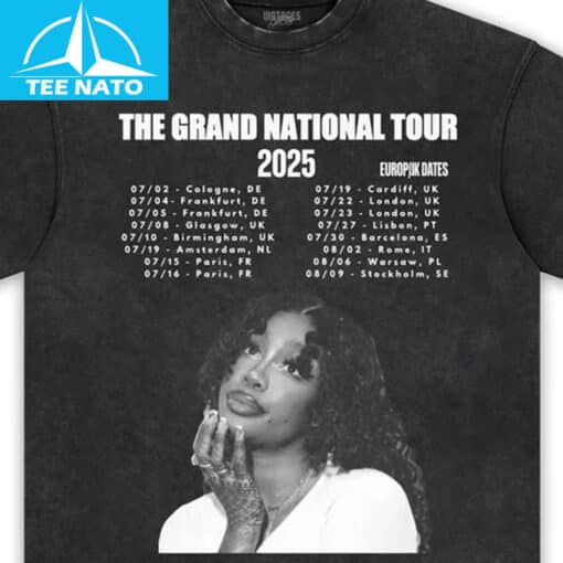 SZA The Grand National Tour 2025 Europe Dates Graphic Shirt - Image 2