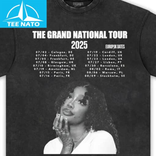 SZA The Grand National Tour 2025 Europe Dates Graphic Shirt - Image 4