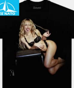 Sabrina Carpenter Playful Pose Lingerie Graphic Shirt1