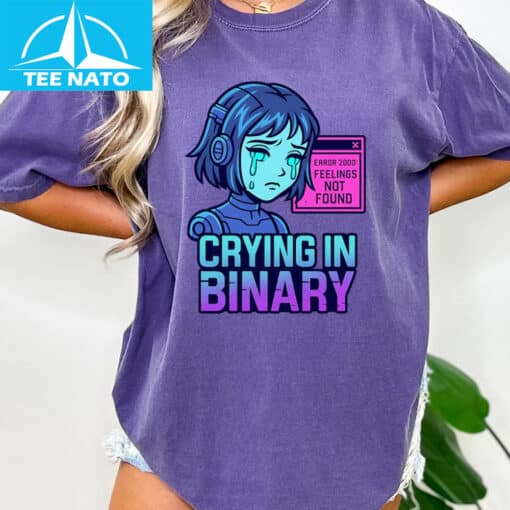 Sad Robot Girl Shirt - Image 3