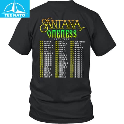 Santana Oneness 2025 Tour Dates Shirt - Image 3