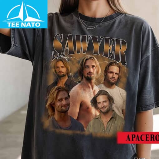 Sawyer Lost TV Series Vintage Style Character Shirt - Image 2