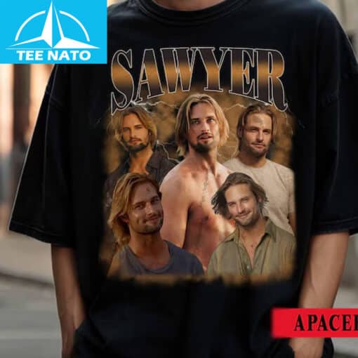 Sawyer Lost TV Series Vintage Style Character Shirt - Image 3