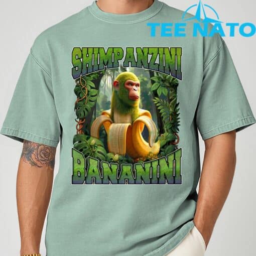 Shimpanzini Bananini Italian Brainrot Chimpanzee and Banana Shirt - Image 4