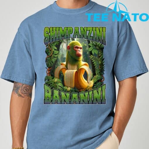 Shimpanzini Bananini Italian Brainrot Chimpanzee and Banana Shirt - Image 5