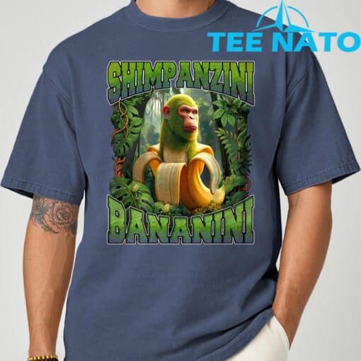 Shimpanzini Bananini Italian Brainrot Chimpanzee and Banana Shirt - Image 6