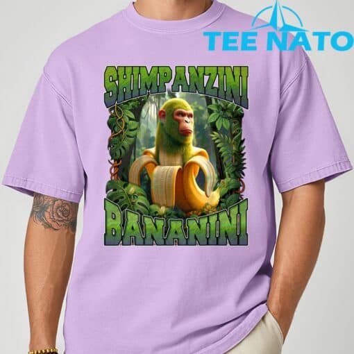 Shimpanzini Bananini Italian Brainrot Chimpanzee and Banana Shirt - Image 7