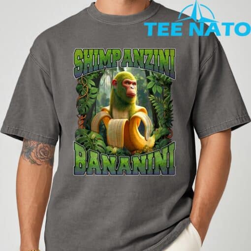 Shimpanzini Bananini Italian Brainrot Chimpanzee and Banana Shirt - Image 8
