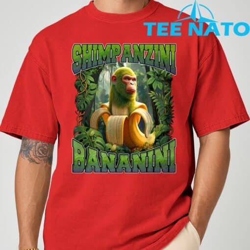 Shimpanzini Bananini Italian Brainrot Chimpanzee and Banana Shirt - Image 9