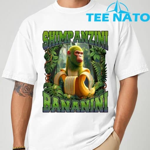 Shimpanzini Bananini Italian Brainrot Chimpanzee and Banana Shirt - Image 3