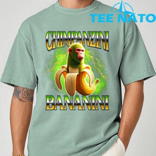 Shimpanzini Bananini Italian Brainrot Chimpanzee and Banana T-Shirt - Image 4