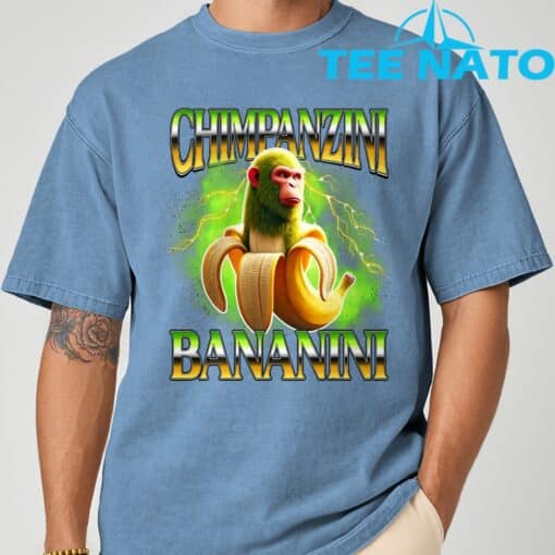 Shimpanzini Bananini Italian Brainrot Chimpanzee and Banana T-Shirt - Image 5
