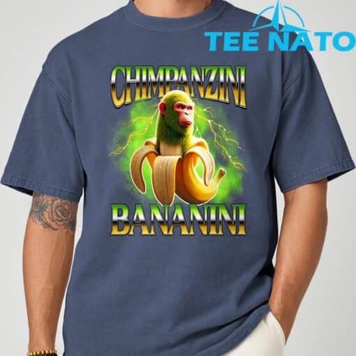 Shimpanzini Bananini Italian Brainrot Chimpanzee and Banana T-Shirt - Image 6