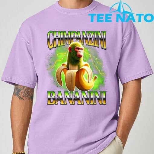Shimpanzini Bananini Italian Brainrot Chimpanzee and Banana T-Shirt - Image 7