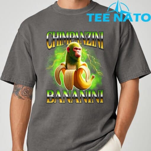 Shimpanzini Bananini Italian Brainrot Chimpanzee and Banana T-Shirt - Image 8