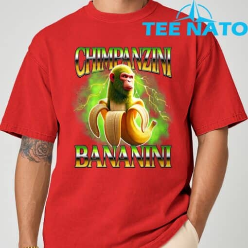 Shimpanzini Bananini Italian Brainrot Chimpanzee and Banana T-Shirt - Image 9