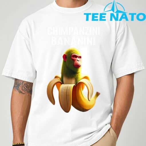 Shimpanzini Bananini Italian Brainrot Chimpanzee and Banana TShirt - Image 3