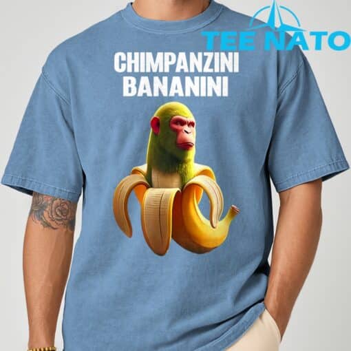 Shimpanzini Bananini Italian Brainrot Chimpanzee and Banana TShirt - Image 5