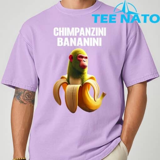 Shimpanzini Bananini Italian Brainrot Chimpanzee and Banana TShirt - Image 7