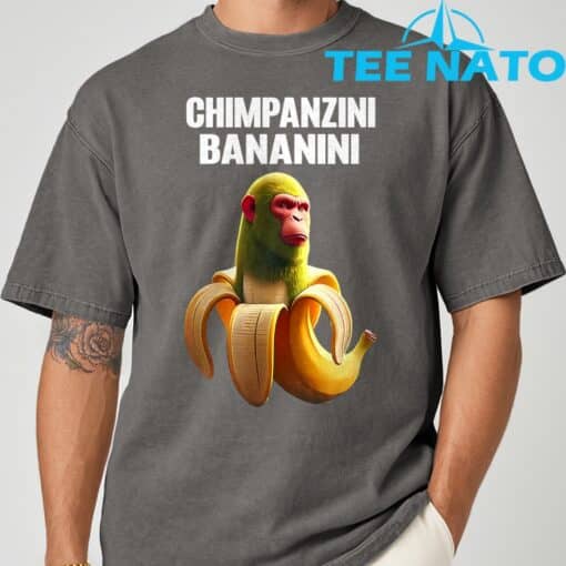 Shimpanzini Bananini Italian Brainrot Chimpanzee and Banana TShirt - Image 8