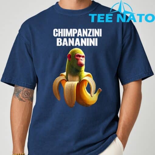 Shimpanzini Bananini Italian Brainrot Chimpanzee and Banana TShirt - Image 10