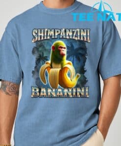 Shimpanzini Bananini Monkey Banana Meme Italian Brainrot T Shirt 1