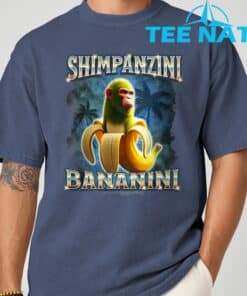 Shimpanzini Bananini Monkey Banana Meme Italian Brainrot T Shirt 2