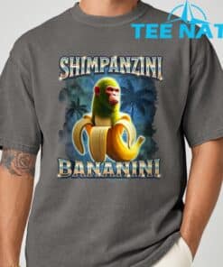 Shimpanzini Bananini Monkey Banana Meme Italian Brainrot T Shirt 4