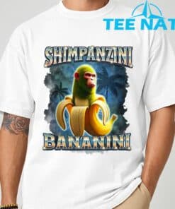 Shimpanzini Bananini Monkey Banana Meme Italian Brainrot T Shirt 5