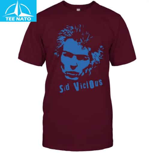 Sid Vicious Blue Portrait Graphic Shirt - Image 4