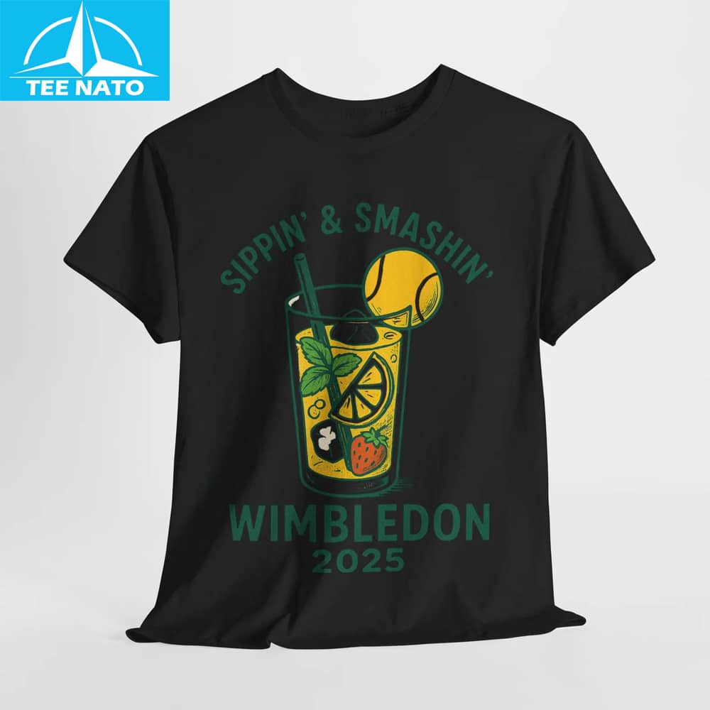 Sippin and Smashin Wimbledon Funny Shirt