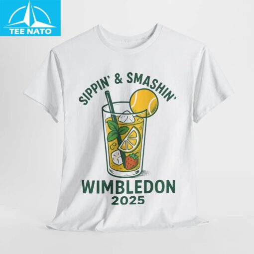 Sippin and Smashin Wimbledon Funny Shirt - Image 3